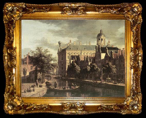 framed  BERCKHEYDE, Gerrit Adriaensz. Amsterdam, the Nieuwezijds near the Bloemmarkt, ta009-2